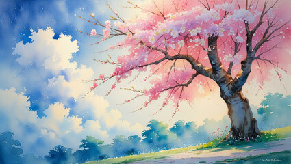 spring landscape with flowers