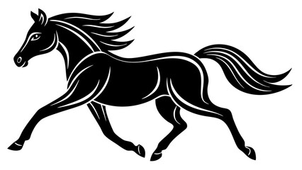 black horse vector illustration