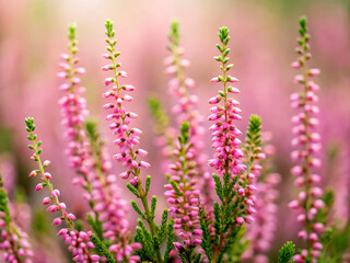 Obraz premium pink flowers in the grass. flower, lavender, nature, purple, plant, field, flowers, spring, summer, garden, blossom, bloom, pink, beauty, violet, floral, herb, meadow, flora, macro, grass, color, heat
