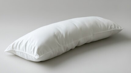 Fototapeta premium White bolster pillow on light gray background