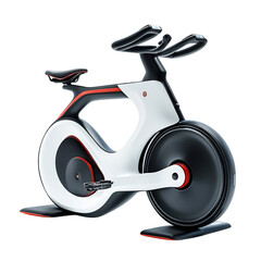 A Stylish Ergonomic Exercise Bike with Adjustable Re Isolated on Transparent Background