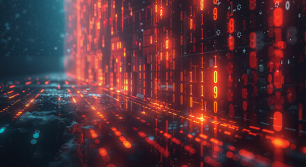 illustration of red and blue lights neatly arranged to form a pattern