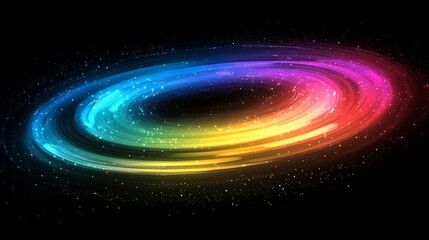 Colorful Galaxy Spiral With Stars. Abstract Cosmic Background.