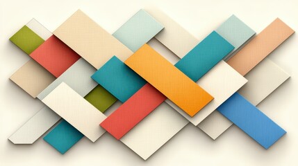Colorful Interwoven Rectangles Abstract Geometric Pattern