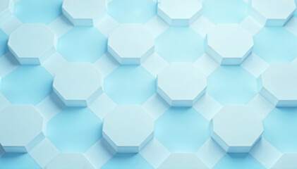 Fototapeta premium Abstract clean white and blue hexagon shapes pattern background. Futuristic healthcare technology concept.
