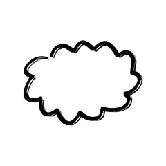 Handdrawn black comic speech bubble on transparent background