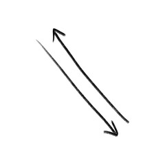 Handdrawn black arrow on transparent background