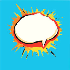 Comic-style speech bubble, playful vector art, bold outlines, SVG file