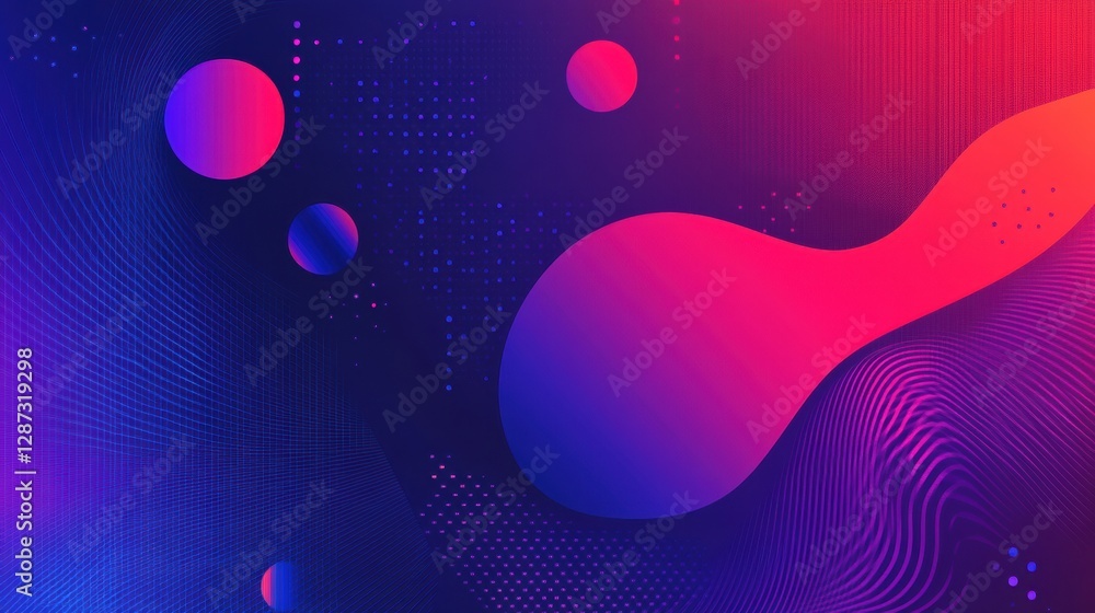 Poster colorful abstract background featuring vibrant shapes and patterns in shades of purple and pink. gen