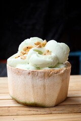 Coconut milk ice cream Thailand style