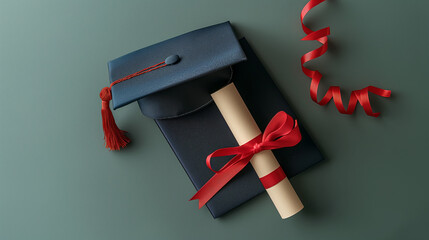 Éxito y logro: Símbolos de graduación y nuevos comienzos