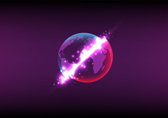 Abstract background with parallel multiverse explosion