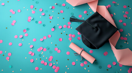 Éxito y logro: Símbolos de graduación y nuevos comienzos