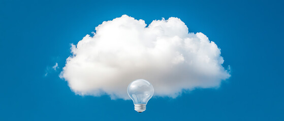 Creative innovation concept cloud background digital art bright environment aerial view idea generation