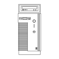 Simple Retro CPU illustration Design