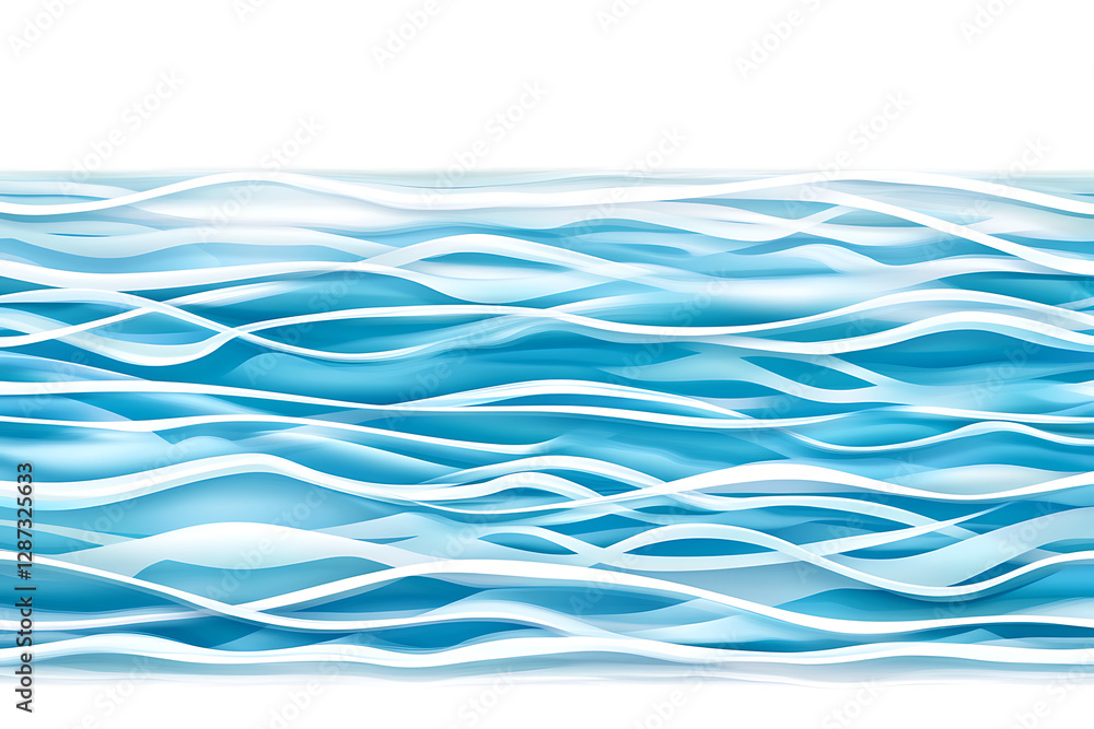 Poster waves flowing in serene ocean abstract art display modern design environment tranquil viewpoint flui