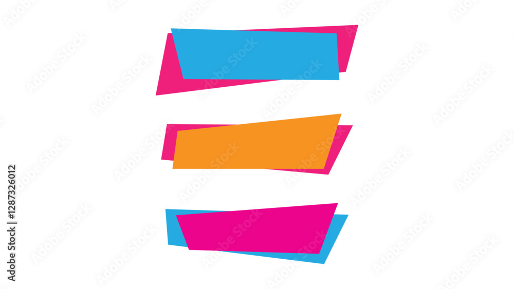 Poster text box set design with different colors, simple speech text with different colors