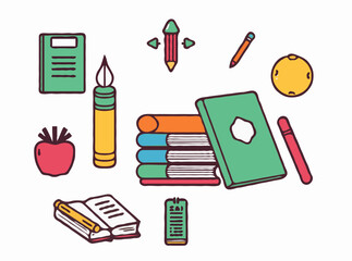Educational Vector Icons for Interactive Study Materials