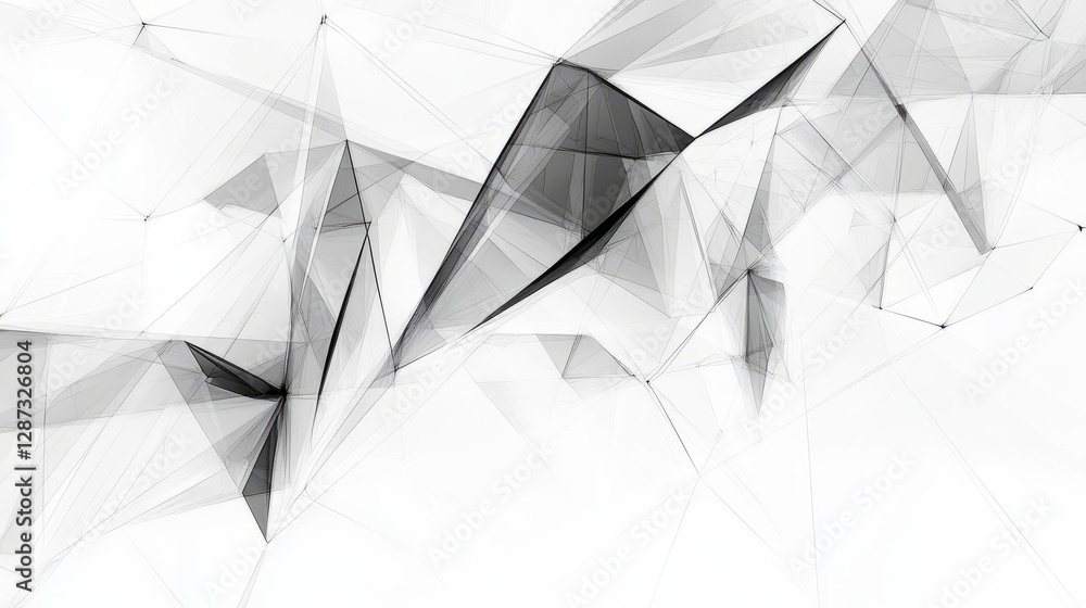Poster futuristic abstract plexus geometrical shapes with dynamic connections and glowing digital nodes, re