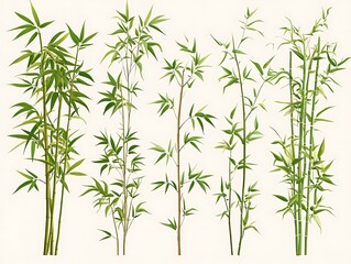 Obraz premium Bamboo collection, elegant stems, artistic arrangement