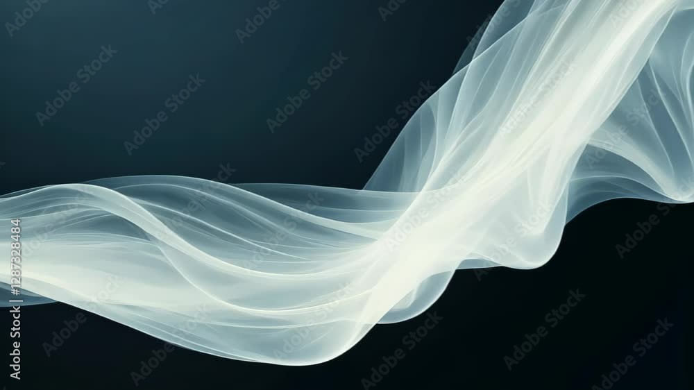 Poster abstract smoke veils rotating under lights on black background capturing ethereal movement and grace