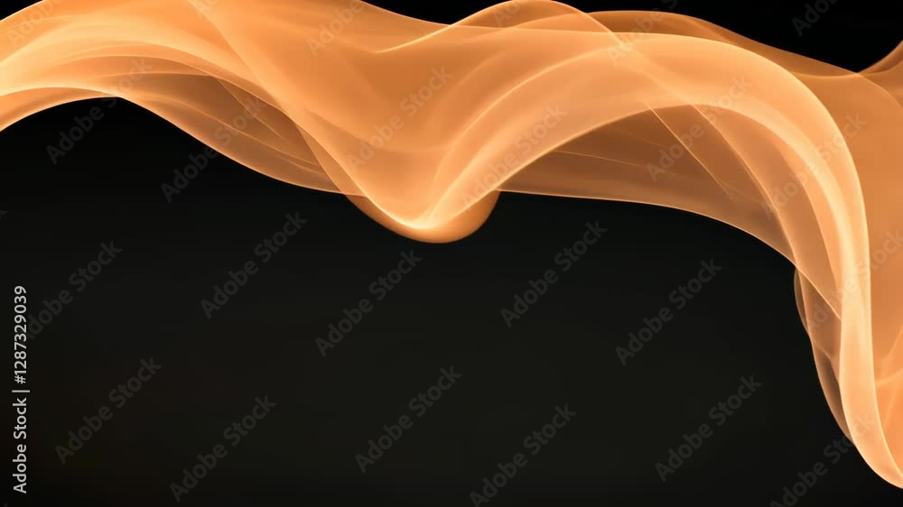 Poster captivating smoke veils illuminated on a black background with rotating light effects, creating ethe