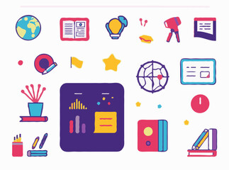 Vibrant Educational Elements for E-Learning Modules