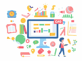 Vibrant Educational Elements for E-Learning Modules