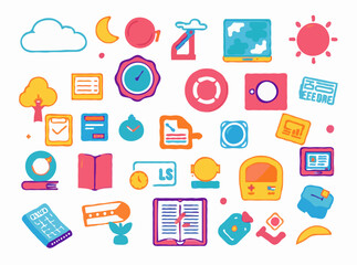 Vibrant Educational Elements for E-Learning Modules