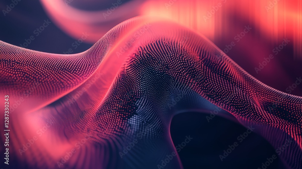 Poster abstract technology background with dynamic blue and purple digital grid, high-tech circuit patterns