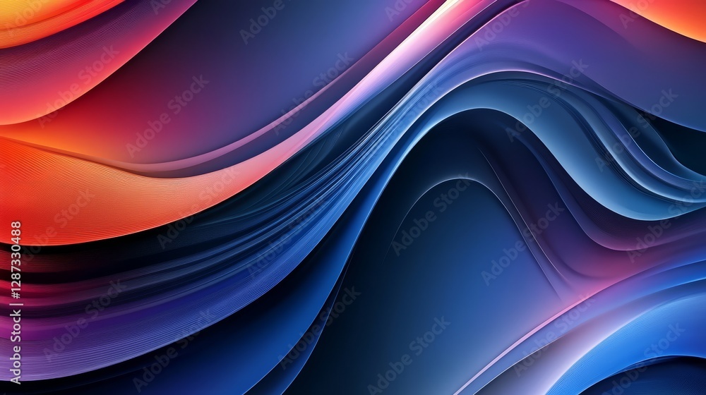 Poster abstract technology background with dynamic blue and purple digital grid, high-tech circuit patterns