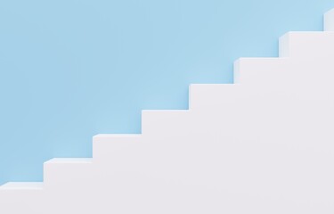 Fototapeta premium 3D素材_シンプルな階段_水色