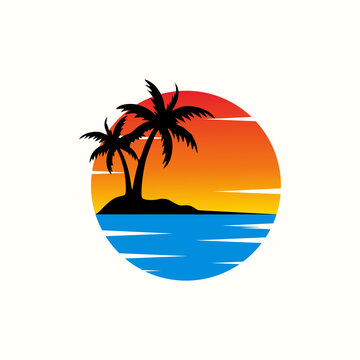 logo design vector abstract template illustration modern symbol simple logo ico beach