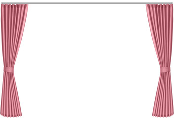 束ねたピンク色のカーテン