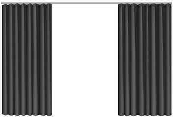 開いた黒色のカーテン