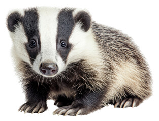 Obraz premium PNG Badger wildlife animal white.