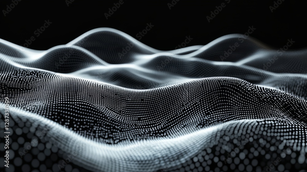 Poster 3d illustration of abstract data visualization with digital graphs, glowing lines, and high-tech ele