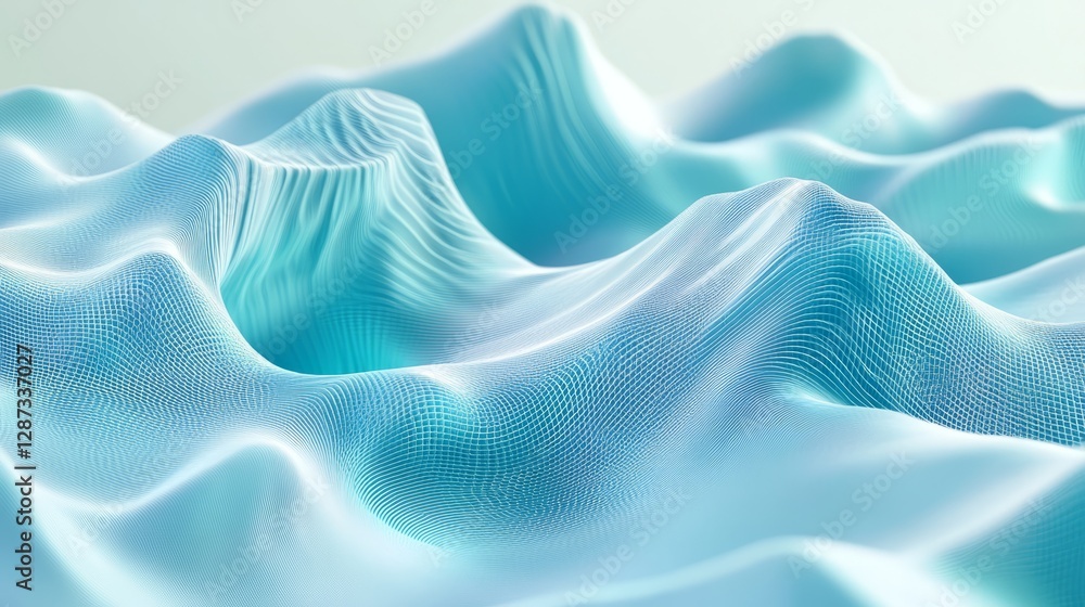 Poster 3d illustration of abstract data visualization with digital graphs, glowing lines, and high-tech ele