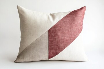 Naklejka premium Decorative Pillow With Geometric Design On White Background