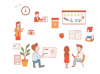 Detailed Educational Illustrations for Online Courses