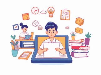 Detailed Educational Illustrations for Online Courses