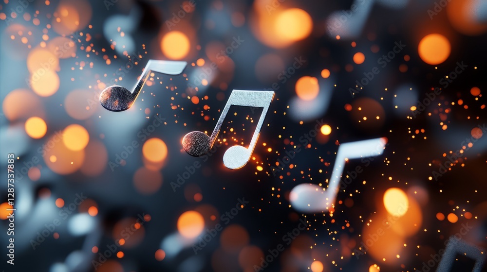 Poster 3d abstract wave of musical sound vibrations representing smooth information transfer and digital da
