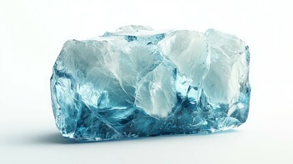 Fototapeta premium Stunning blue gemstone, rough and raw, reflecting light.