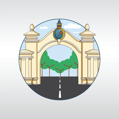 Solo city icon vector, Gate of keraton Solo