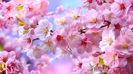 Obraz premium Pink Cherry Blossoms Spring Flowers Macro - Spring themes