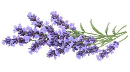 Elegant Lavender Blossom Illustration in Soft Purple and Green Tones for Floral Designs