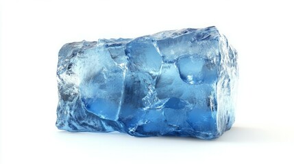 Fototapeta premium A large chunk of glacial blue ice, glistening and cold.