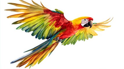 Obraz premium Vibrant Macaw in Flight