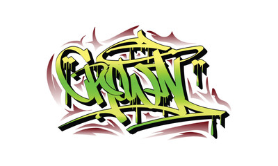 CROWN graffiti tag style design