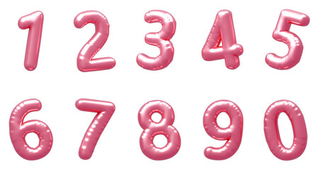 3D画像_風船_数字_ピンク